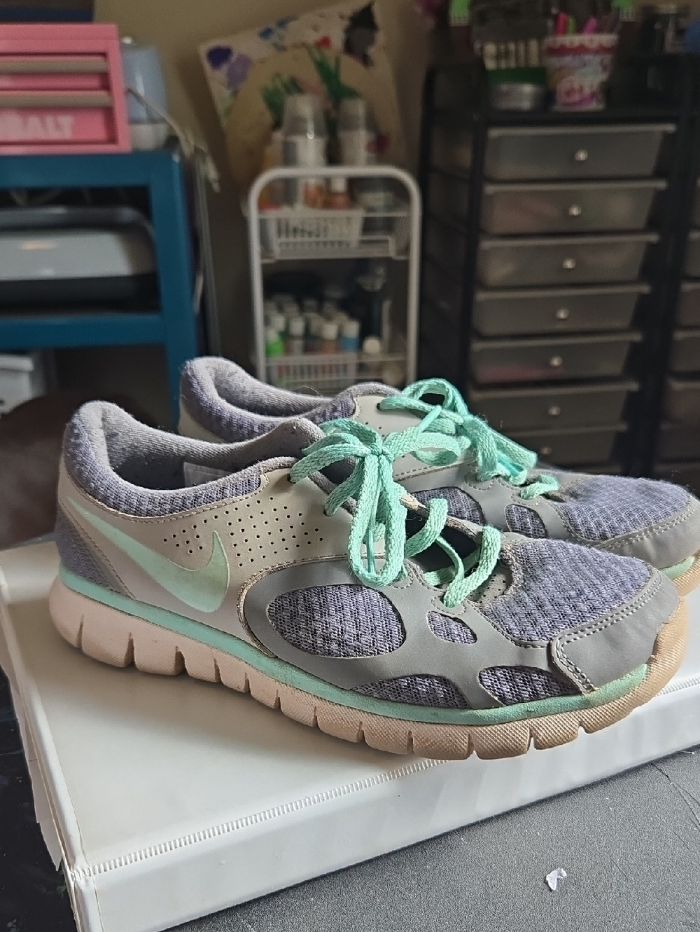 Nike Women’s Athletic Sneakers in Mint and Gray